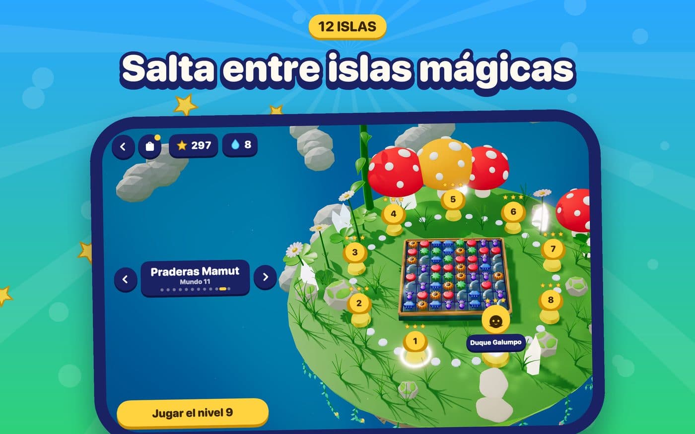 Moonbow Isles en Mac, mostrando el mapa de islas