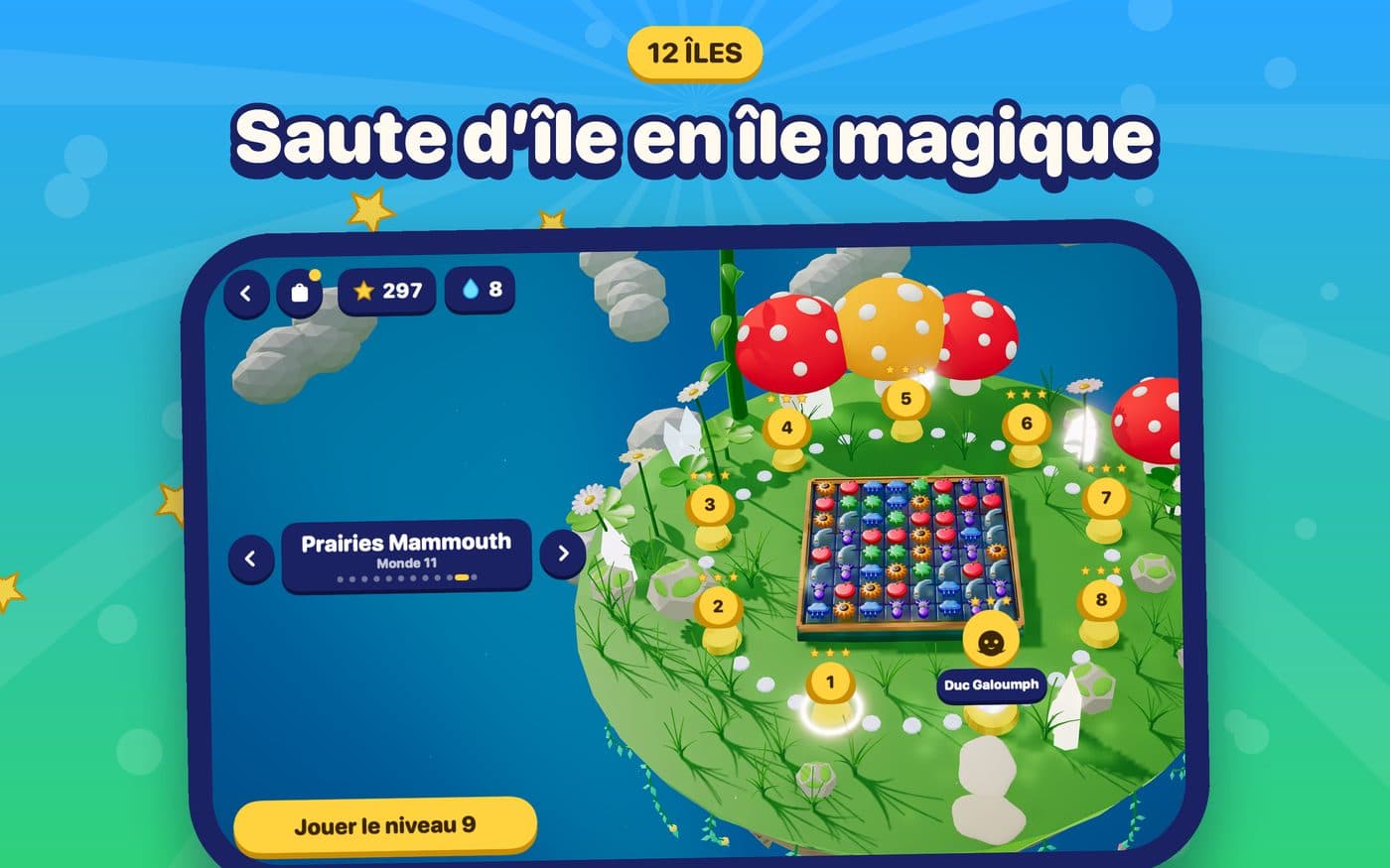 Moonbow Isles sur Mac, affichant la carte des îles