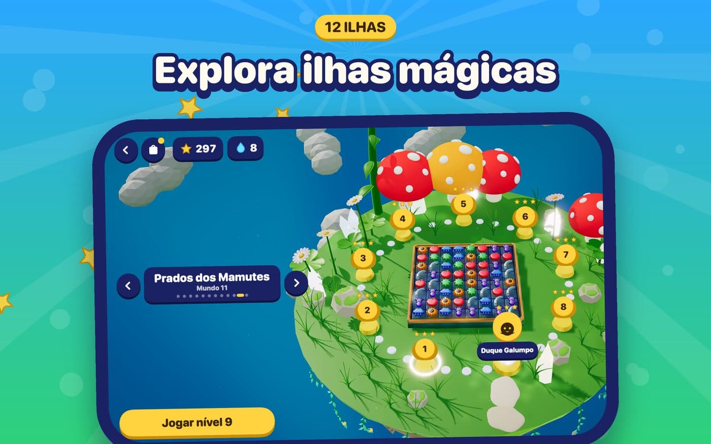 Moonbow Isles no Mac, a mostrar o mapa das ilhas